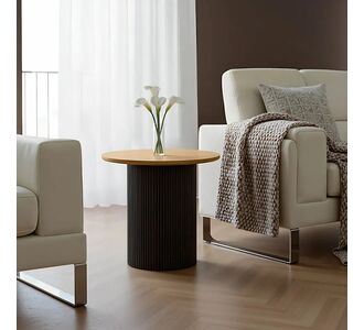 Βοηθητικό τραπέζι Dovel pakoworld mdf σε sonoma -μαύρο μέταλλο Φ50x50εκ |  Τραπεζάκια βοηθητικά στο espiti