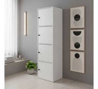 Ντουλάπι-στήλη Gabino pakoworld σε λευκή απόχρωση 40x39x158εκ |  Σετ Μπάνιου στο espiti