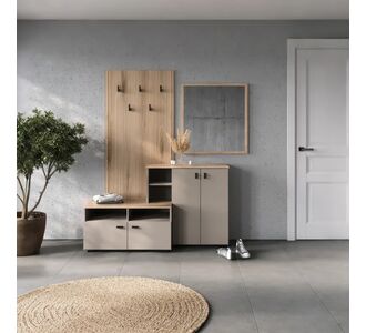 Έπιπλο εισόδου Ebro pakoworld σε oak-cappuccino απόχρωση 150.3x41.2x204.7εκ |  Βιτρίνες - Έπιπλα εισόδου στο espiti