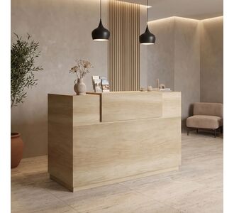 Γραφείο reception Lotus pakoworld σε χρώμα φυσικό 200x70x110εκ |  Reception γραφείου στο espiti