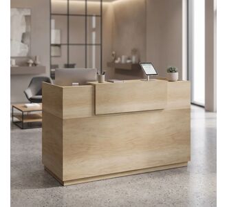 Γραφείο reception Lotus pakoworld σε χρώμα φυσικό 180x70x110εκ |  Reception γραφείου στο espiti