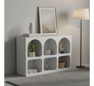Μπουφές Emersi pakoworld με ράφια mdf σε λευκή απόχρωση 120x35x76εκ |  Μπουφέδες στο espiti