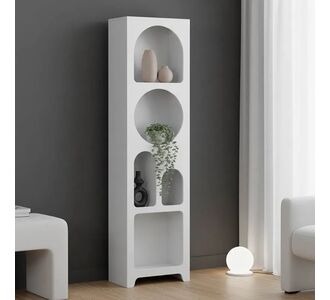 Βιβλιοθήκη Emersi pakoworld mdf σε λευκή απόχρωση 48x35x180εκ |  Βιβλιοθήκες στο espiti