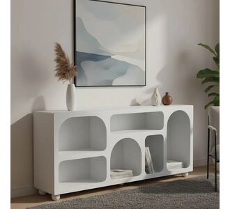 Μπουφές Emersi pakoworld με ράφια mdf σε λευκή απόχρωση 164x34x76εκ |  Μπουφέδες στο espiti