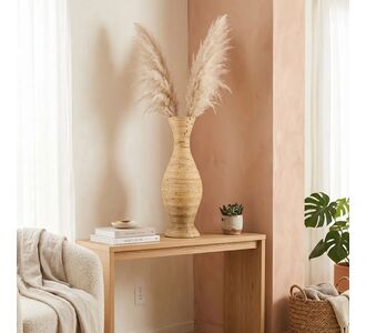 Βάζο Virnia Inart pe rattan σε φυσική απόχρωση Φ40x70εκ |  Διακοσμητκά στο espiti