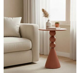 Βοηθητικό τραπέζι Bilane pakoworld μέταλλο σε terracotta απόχρωση Φ39x60εκ |  Τραπεζάκια βοηθητικά στο espiti