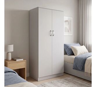 Ντουλάπα δίφυλλη Athos pakoworld σε λευκή απόχρωση 80x42x180εκ |  Ντουλάπες ρούχων στο espiti