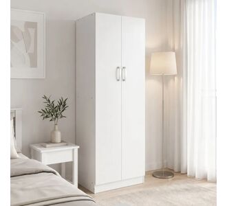 Ντουλάπα δίφυλλη Athos pakoworld σε λευκή απόχρωση 60x42x180εκ |  Ντουλάπες ρούχων στο espiti