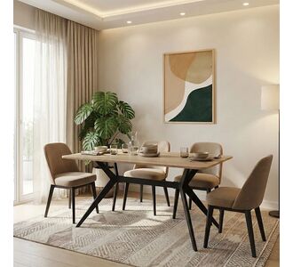 Τραπέζι Ezali pakoworld sonoma mdf με μαύρα μεταλλικά πόδια 140x80x75εκ |  Τραπέζια στο espiti