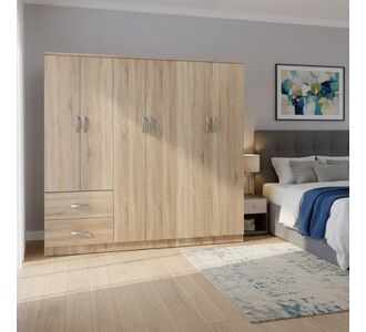 Ντουλάπα εξάφυλλη Athos Ι pakoworld sonoma 200.5x42x180εκ |  Ντουλάπες ρούχων στο espiti