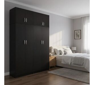 Ντουλάπα τετράφυλλη με πατάρι Athos Ι pakoworld wenge 160x42x240εκ |  Ντουλάπες ρούχων στο espiti