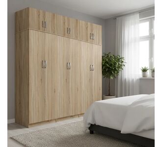 Ντουλάπα εξάφυλλη με πατάρι Athos ΙΙ pakoworld sonoma 240x42x240εκ |  Ντουλάπες ρούχων στο espiti