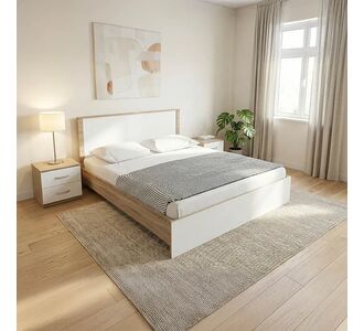Σετ Κρεβατοκάμαρας Athos Sonoma Λευκό με Κρεβάτι 160x200εκ Σετ 3τεμ |  Σέτ Κρεβατοκάμαρας στο espiti