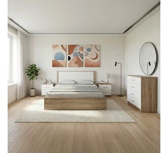 Σετ Κρεβατοκάμαρας Athos Sonoma Λευκό με Κρεβάτι 160x200εκ Σετ 4τεμ |  Σέτ Κρεβατοκάμαρας στο espiti