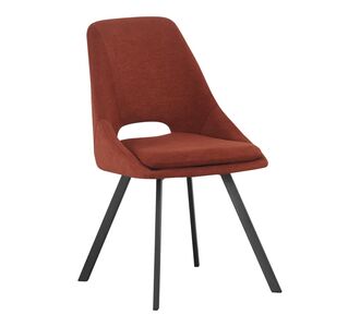 Καρέκλα Initiate pakoworld terracotta ύφασμα-πόδι μαύρο μέταλλο 48x57x85εκ |  Καρέκλες στο espiti