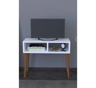 Stewehome Σκανδιναβική ρετρό μονάδα έπιπλο τηλεόρασης με τραπεζάκι από Συνθετικό ξύλο Λευκό 72x30x60 cm 818000 |  Έπιπλα τηλεόρασης στο espiti