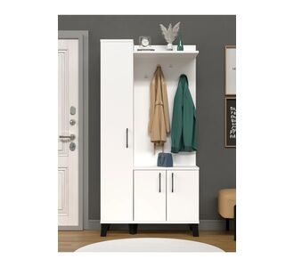 Stewehome Ντουλάπα από Συνθετικό ξύλο Λευκό 90x180x180 cm 159326 |  Καλόγεροι -Κρεμάστρες στο espiti
