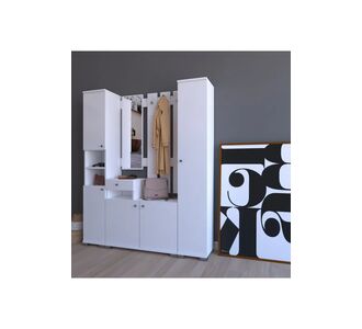 Stewehome Σετ πορτμαντό σκανδιναβικού στιλ Λευκό 150x33x177 cm 909564 |  Καλόγεροι -Κρεμάστρες στο espiti