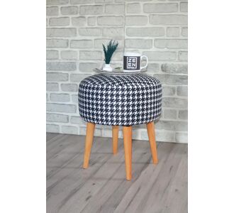 Stewehome Στρογγυλό κυλινδρικό πουφ με σχέδιο ψάθας σκανδιναβικού στιλ Μαύρο 42x42x6 cm 798974 |  Πουφ στο espiti
