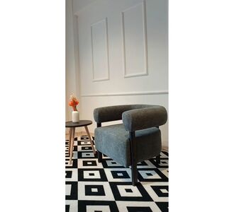 Stewehome Πολυθρόνα με πόδια από ξύλο και ύφασμα buklet σε σκανδιναβικό ρετρό στιλ Γκρι 738315 |  Πολυθρόνες σαλονιού στο espiti