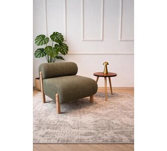 Stewehome Πολυθρόνα με πόδια από ξύλο δρυός Χακί 60x50x50 cm 716952 |  Πολυθρόνες σαλονιού στο espiti