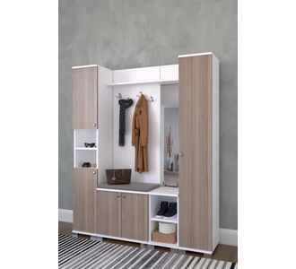 Stewehome Ντουλάπα εισόδου Λευκό 150x33x177 cm 892322 |  Καλόγεροι -Κρεμάστρες στο espiti