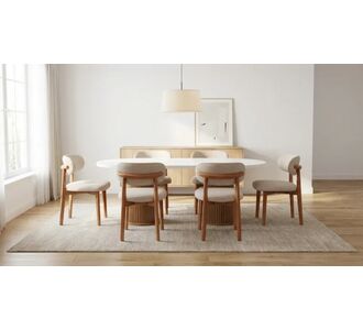 Stewehome Μαζί τραπεζιού και καρεκλών MDF 6 ατόμων 90x170 cm 90635589 |  Σετ τραπεζαρίες στο espiti