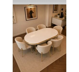 Stewehome Τραπέζι Oslo με 6 καρέκλες Atlas για τραπεζαρία 60432790 |  Σετ τραπεζαρίες στο espiti