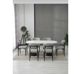 Stewehome Τραπέζι Bohem 6 ατόμων με 6 Polo βαμμένες καρέκλες 22429039 |  Σετ τραπεζαρίες στο espiti