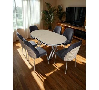 Stewehome Τραπέζι Oslo με σετ 6 καρεκλών Tokyo για τραπεζαρία 38503231 |  Σετ τραπεζαρίες στο espiti