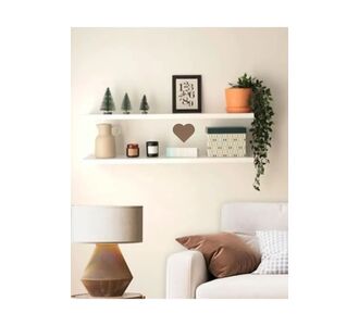 Stewehome Σετ 2 τεμαχίων λευκών ραφιών MDF με κρυφή τοποθέτηση Λευκό 90x15x15 cm 991371 |  Ραφιέρες τοίχου στο espiti