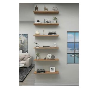 Stewehome Σετ 6 τεμαχίων επιτοίχιων ραφιών από MDF για βιβλία Καφέ 50x15x15 cm 846443 |  Ραφιέρες τοίχου στο espiti