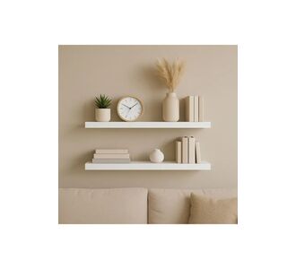 Stewehome Σετ 2 τεμαχίων μοντέρνων ραφιών MDF 18 mm για αποθήκευση Λευκό 80x15x15 cm 856081 |  Ραφιέρες τοίχου στο espiti