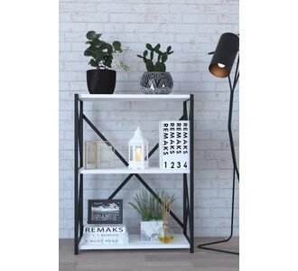 Stewehome Μεταλλική βιβλιοθήκη με 3 ράφια Λευκό 70x34x78 cm 160207 |  Βιβλιοθήκες στο espiti