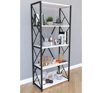 Stewehome Μεταλλική βιβλιοθήκη με 5 ράφια Λευκό 70x34x157 cm 911510 |  Βιβλιοθήκες στο espiti