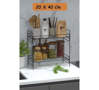 Stewehome Διπλό ράφι κουζίνας μεταλλικό οργανωτής μπάνιου πολυλειτουργικό ράφι πάγκου 20x40 cm 42782536 |  Πάγκοι και Βοηθητικά στο espiti