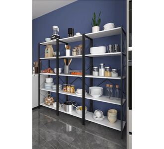 Stewehome Μεταλλική ραφιέρα κουζίνας με 5 ράφια για φούρνο μικροκυμάτων και πολυλειτουργική αποθηκευτική ραφιέρα 30x30x30 cm 18408525 |  Πάγκοι και Βοηθητικά στο espiti