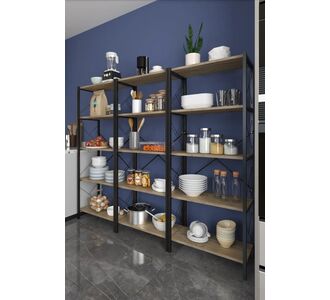 Stewehome Μεταλλική ραφιέρα κουζίνας με 5 ράφια για φούρνο μικροκυμάτων και πολυλειτουργική αποθήκευση 30109749 |  Πάγκοι και Βοηθητικά στο espiti