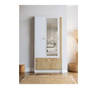 Stewehome Ντουλάπα με καθρέφτη σκανδιναβικού στιλ για ρούχα με 3 πόρτες 80x45x45 cm 36248362 |  Ντουλάπες ρούχων στο espiti
