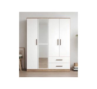 Stewehome Ντουλάπα ρούχων με 4 πόρτες καθρέφτη και συρτάρια κλασικού και μοντέρνου στιλ 144x45x45 cm 93322855 |  Ντουλάπες ρούχων στο espiti