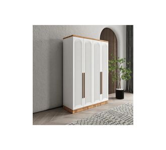 Stewehome Ντουλάπα με 4 πόρτες από mdf χωρίς καθρέφτη σκανδιναβικού μοντέρνου στιλ 140x52x52 cm 47488206 |  Ντουλάπες ρούχων στο espiti