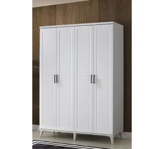 Stewehome Ντουλάπα 4 θυρών από MDF για υπνοδωμάτιο με μοντέρνο country στιλ 140x52x52 cm 87451670 |  Ντουλάπες ρούχων στο espiti