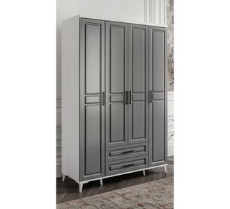 Stewehome Ντουλάπα με 4 πόρτες και συρτάρια από mdf με πόδια μοντέρνου country στιλ 140x52x52 cm 76713279 |  Ντουλάπες ρούχων στο espiti