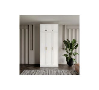 Stewehome Ντουλάπα με 3 πόρτες και επάνω ντουλάπι από MDF για υπνοδωμάτιο 105x52x52 cm 90204909 |  Ντουλάπες ρούχων στο espiti
