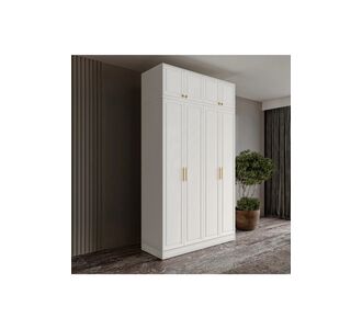 Stewehome Ντουλάπα με 4 πόρτες και επάνω ράφι από MDF χωρίς πόδια 140x52x52 cm 39089797 |  Ντουλάπες ρούχων στο espiti