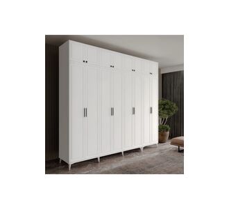 Stewehome Ντουλάπα με 8 πόρτες πλήρης από mdf με πόδια και επάνω ράφι 280x52x52 cm 68519968 |  Ντουλάπες ρούχων στο espiti