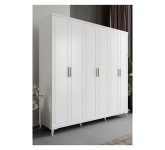 Stewehome Ντουλάπα με 6 πόρτες από mdf για υπνοδωμάτιο μοντέρνου στιλ 210x52x52 cm 40811907 |  Ντουλάπες ρούχων στο espiti