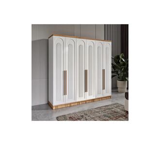 Stewehome Ντουλάπα με 6 πόρτες από MDF για υπνοδωμάτιο μοντέρνου σκανδιναβικού στιλ 210x52x52 cm 19237839 |  Ντουλάπες ρούχων στο espiti