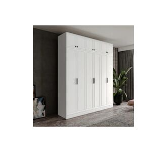 Stewehome Ντουλάπα με 6 πόρτες και ντουλάπι από MDF με πόδια 210x52x52 cm 24675873 |  Ντουλάπες ρούχων στο espiti