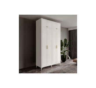 Stewehome Ντουλάπα με 4 πόρτες και πόδια από MDF με αποθηκευτικό χώρο 140x52x52 cm 30866242 |  Ντουλάπες ρούχων στο espiti